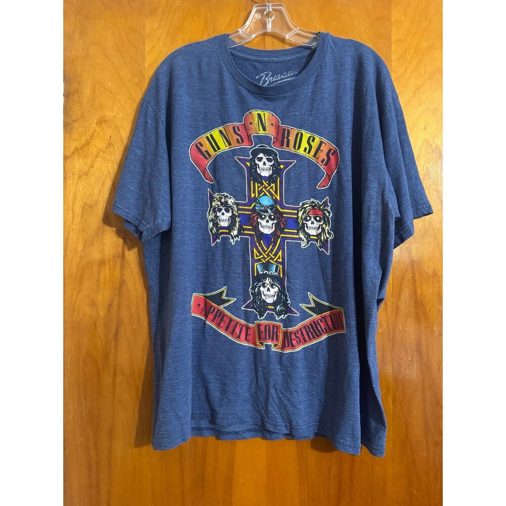 Vintage 1980s Blue Guns N Roses T Appetite For Destruction Tour XL